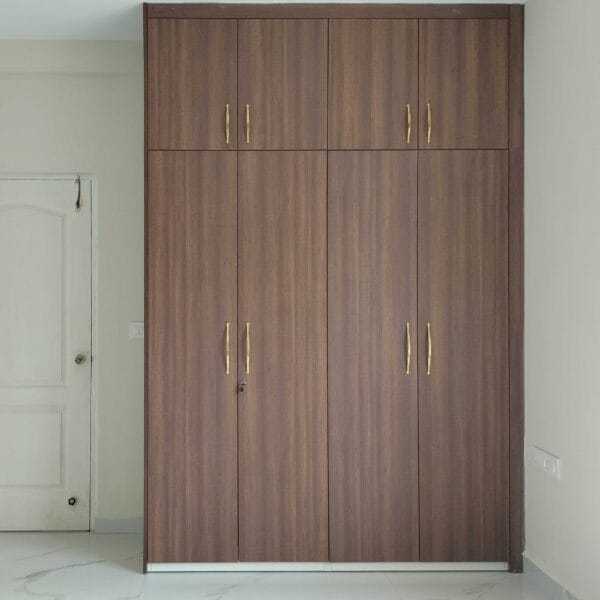Desain Lemari Ayun 4 Pintu Kontemporer dengan Finishing Sandy Fossil Recon