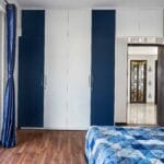 Lemari Ayun 4 Pintu Kontemporer Biru Putih - Custom