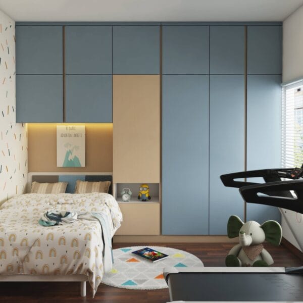 Lemari Pakaian Swing Modern 4 Pintu Denim Irish