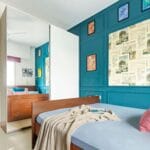 Desain Lemari Pintu Geser 2 Pintu Modern Bercermin dan Putih