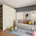 Desain Lemari Ayun 3 Pintu Kontemporer Berwarna Champagne