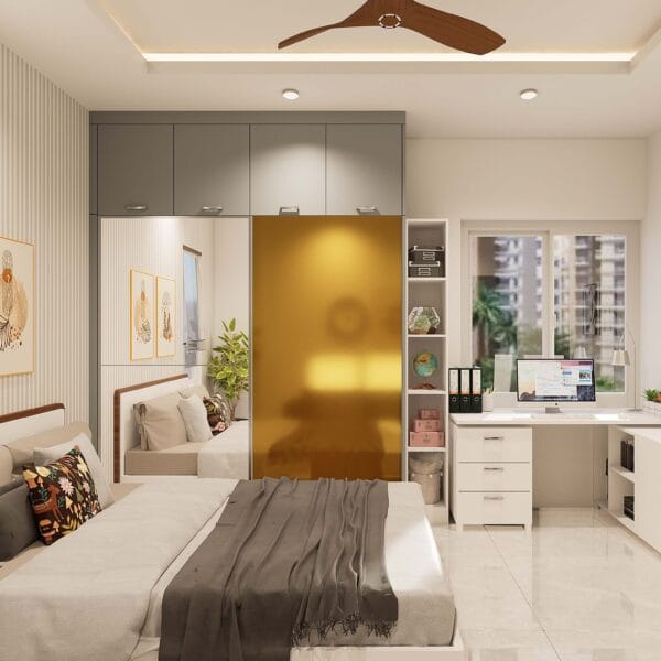 Lemari 2 Pintu Modern Cermin Custom - Interior Semarang