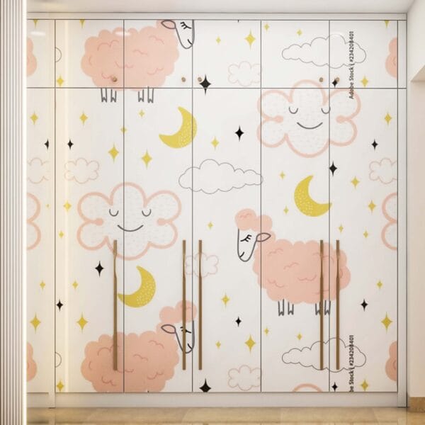 Lemari Pakaian Custom 5 Pintu Putih Modern | Furniture Semarang