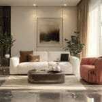 Ruang Tamu Modern dengan Sofa Putih