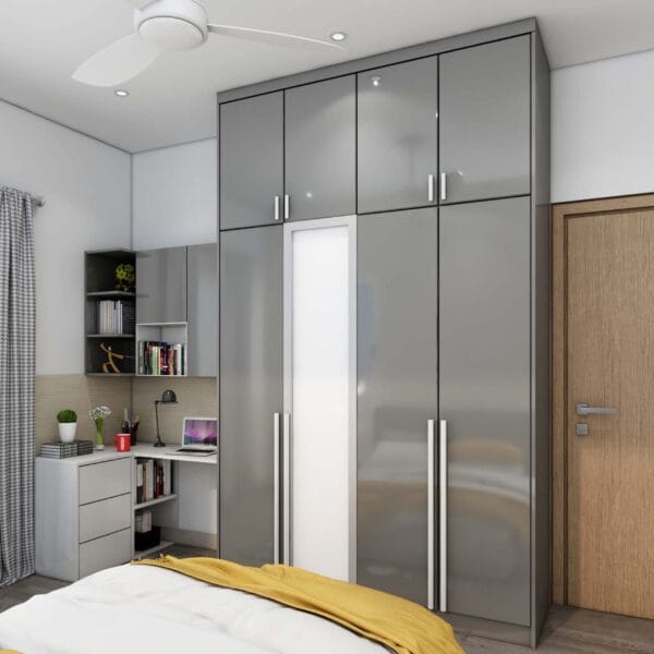 Furniture Semarang: Lemari Pakaian 4 Pintu Modern Perak