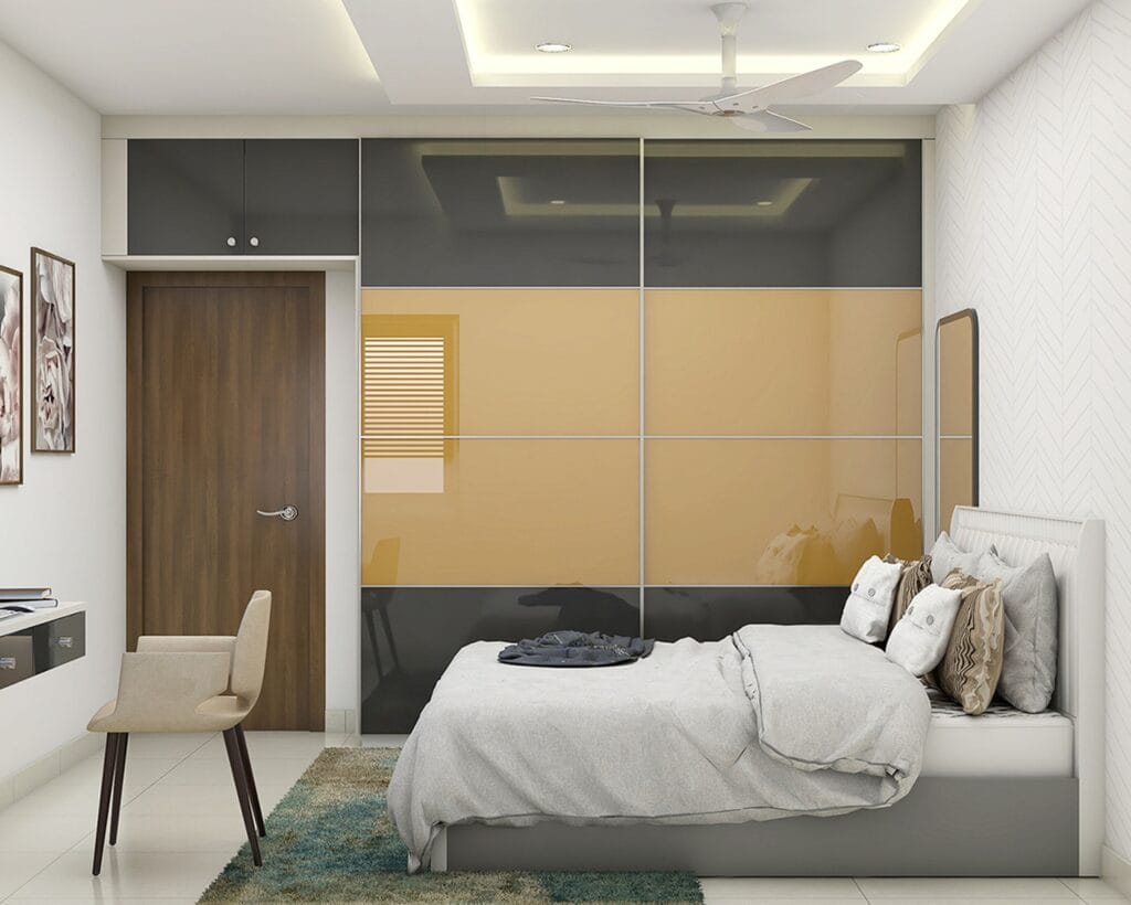 Desain Lemari Geser 2 Pintu Modern Untuk Kamar Tidur