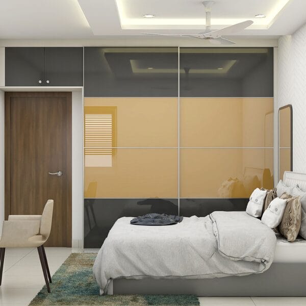 Desain Lemari Geser 2 Pintu Modern Untuk Kamar Tidur