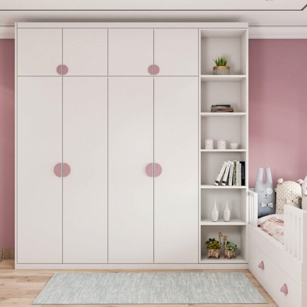Lemari Ayun 4 Pintu Modern Frosty White Elegan & Fungsional