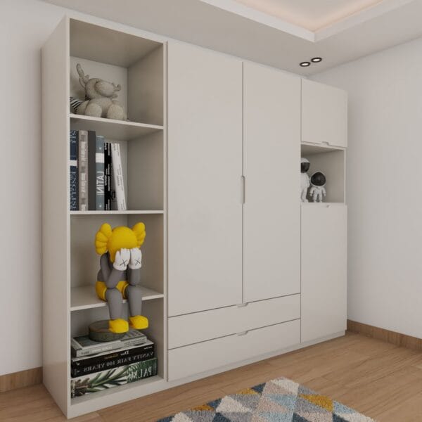 Lemari Ayun 2 Pintu Putih Minimalis Dengan Laci