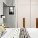 Lemari Ayun Minimalis 4 Pintu Dengan Laminasi Suede