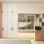 Lemari Ayun Modern Putih Peach - Furniture Semarang Custom
