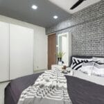 Desain Lemari Geser Kamar Tidur Rustic 2 Pintu Frosty White