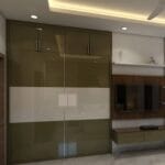 Lemari Pintu Geser Modern Custom Unit TV | Interior Semarang