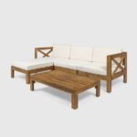 Alcove 5pc Acacia Wood Sofa Conversation Set Christopher Knight Home