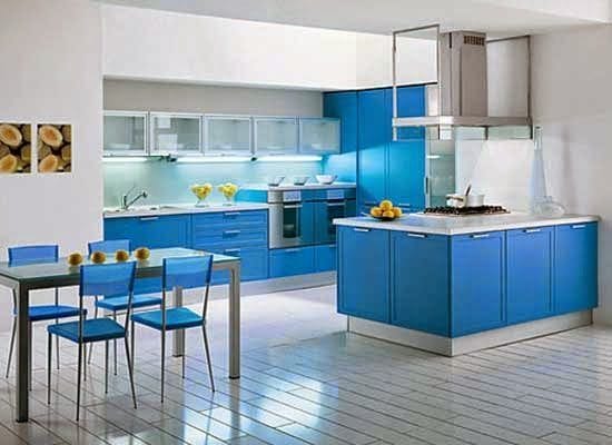 Dapur minimalis warna biru 7