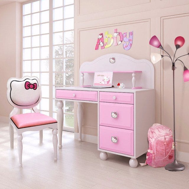 Meja Belajar Hello Kitty Untuk Anak Perempuan