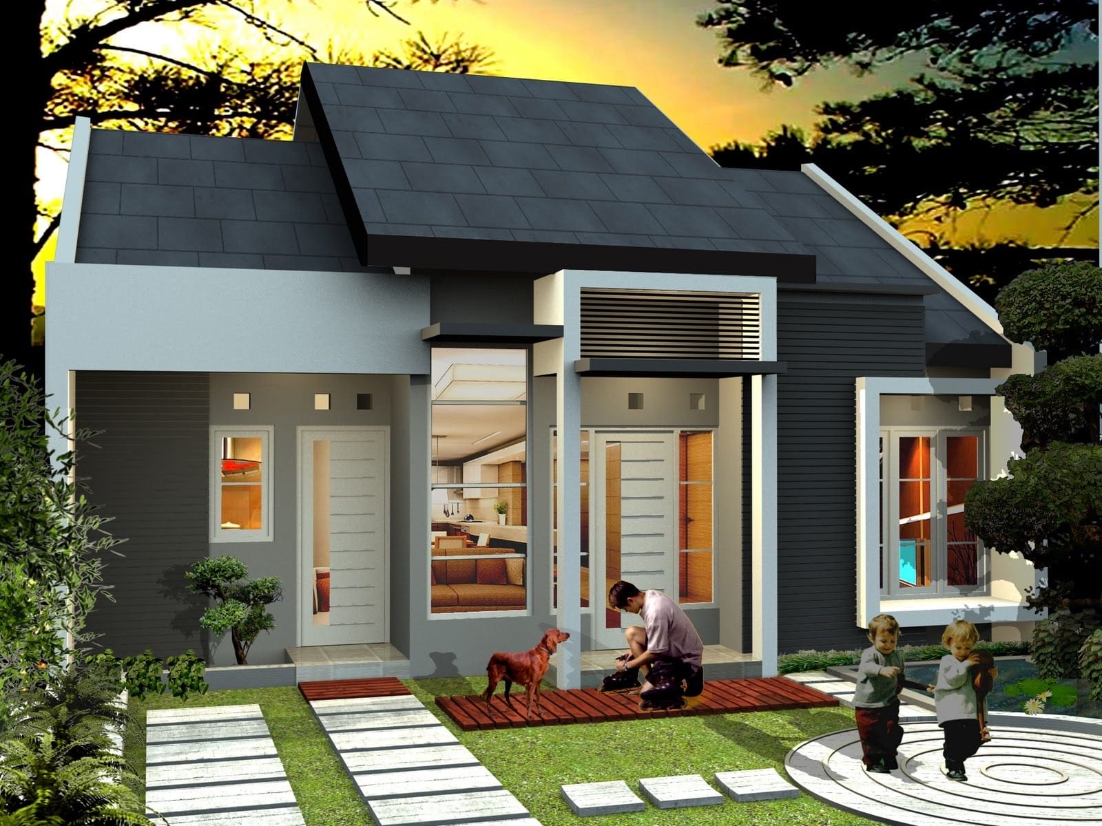 Rumah Perumahan Warna Abu