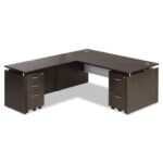 UTMOST FURNITURE 4pc L Shape Modern Contemporary Executive Office Desk Set AL SED L1