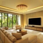 Ruang Tamu Modern Sofa Sectional & TV Unit Penyimpanan