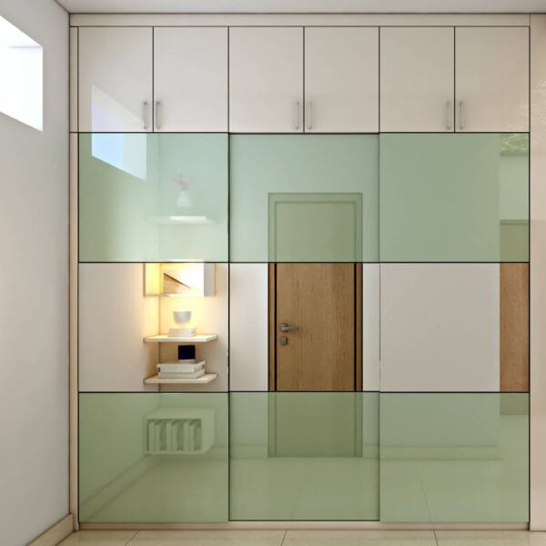 Lemari Pintu Geser Modern Finishing Glossy - Interior Semarang