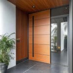 Desain Pintu Tunggal Ayunan Swing Matte Kontemporer untuk Pintu Masuk