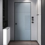Desain Pintu Tunggal Ayunan Pintu Masuk Modern Finishing Matte