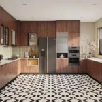 Desain Dapur Berbentuk U Pedesaan – Acacia Exodus dan Meja Kuarsa