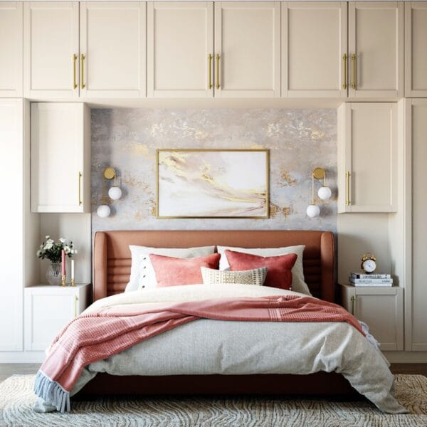 Desain Lemari Ayun 8 Pintu Modern-Klasik Champagne