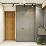 Lemari Ayun Abu-abu 4 Pintu Modern | Desain Custom & Loteng