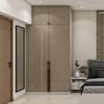 Lemari Pakaian 2 Pintu Abu-abu Modern Glowing