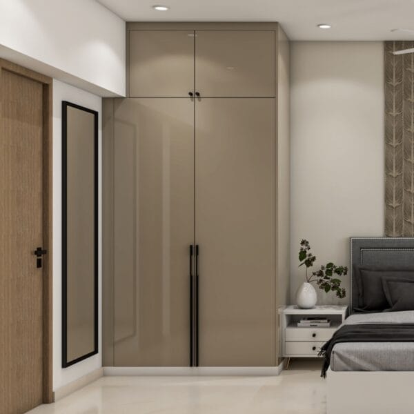 Lemari Pakaian 2 Pintu Abu-abu Modern Glowing