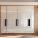 Desain Lemari Ayun 6 Pintu Putih Modern Finishing Mengkilap