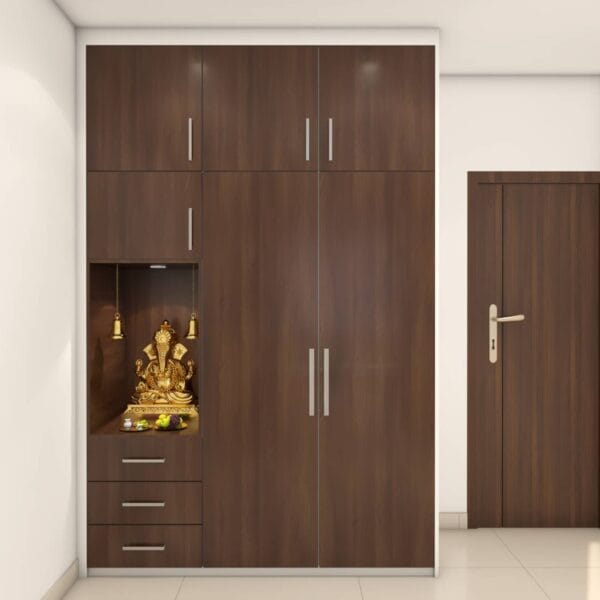 Desain Lemari Ayun Modern Dengan Unit Pooja