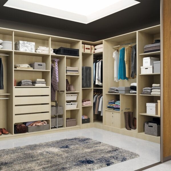Lemari Pakaian Kayu Modern dengan Pintu Geser
