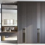 Desain Lemari Ayun Kontemporer 4 Pintu dengan Lapisan Membran Matt