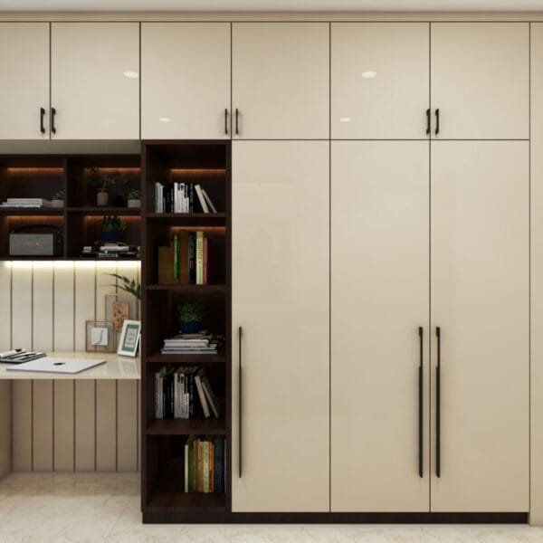 Desain Lemari Ayun 3 Pintu Modern dengan Finishing Suede