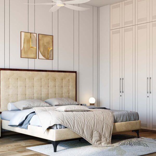 Desain Lemari Ayun Modern 6 Pintu dengan Finishing Porcellana Matte