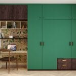 Desain Lemari Ayun 5 Pintu Kontemporer - Caribe & Tawny Balsam