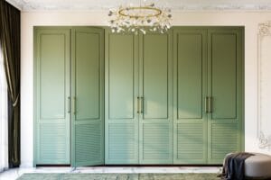 Desain Lemari Ayun 6 Pintu Kontemporer Hijau Zaitun