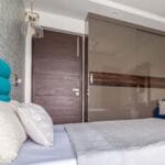 Desain Lemari Pintu Geser Exodus Warna Coklat Kopi Modern