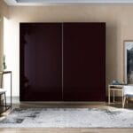 Desain Lemari Geser 2 Pintu Kontemporer dengan Finishing Gloss Tinggi