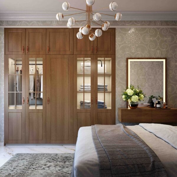 Desain Lemari Ayun 5 Pintu Tradisional dalam Amati PD dengan Finishing Suede