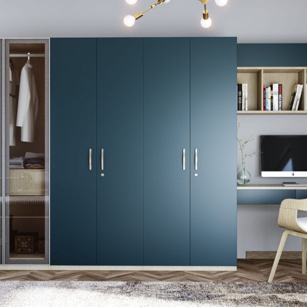 Desain Lemari Ayun Kontemporer dengan 6 Pintu dan Finishing Suede