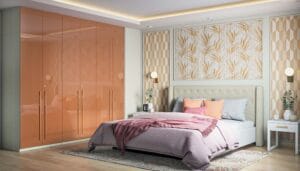 Desain Lemari Ayun 6 Pintu Tangerine High Gloss