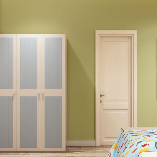 Desain Lemari Ayun 3 Pintu Modern Putih Biru Anak