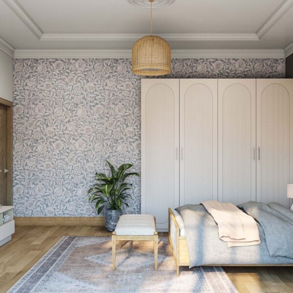 Desain Lemari Ayun 4Pintu Eklektik Modern Satin Matte Pasir