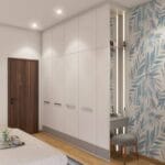 Lemari Ayun 5 Pintu Warna Frosty White dan Laminasi