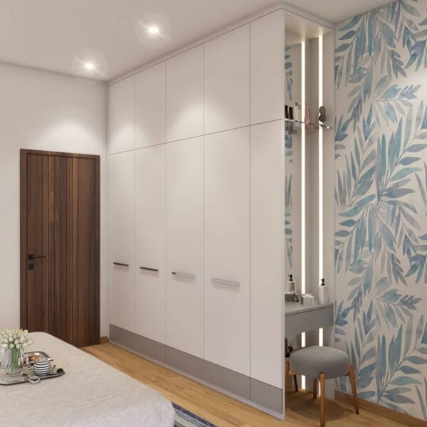 Lemari Ayun 5 Pintu Warna Frosty White dan Laminasi