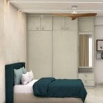 Lemari Geser 2 Pintu Kontemporer Warna Champagne
