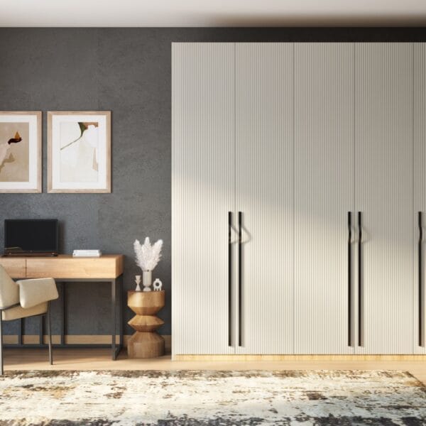 Desain Lemari Ayun Modern 5 Pintu dengan Finishing FLT Heritage